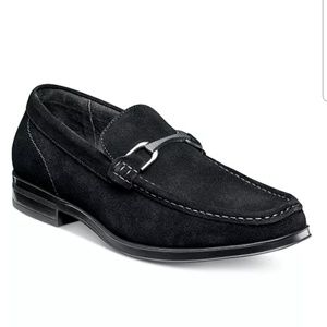 Stacey Adams Black Suede Newcomb Loafers